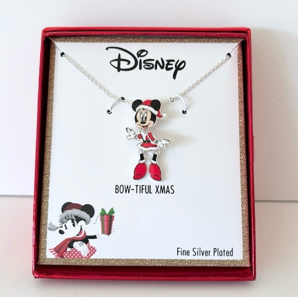NIB Disney Holiday Minnie Mouse Bow-tiful Xmas Necklace - Picture 2 of 6